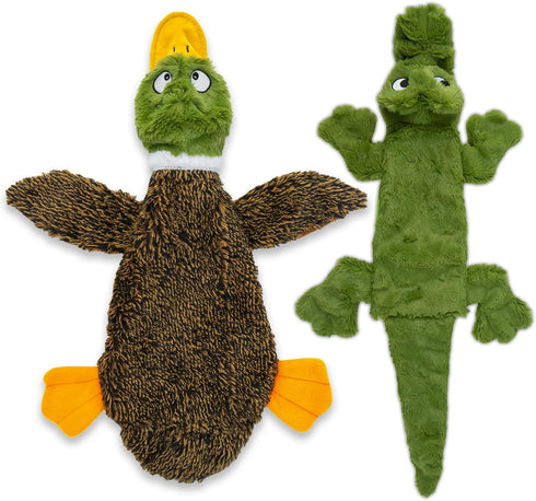 Best Pet Supplies 2-in-1 Stuffless Squeaky Dog Toys with Soft, Durable Fabric for Small, Medium, and Large Pets