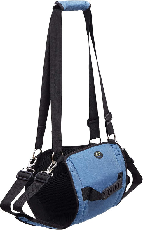 Dog Carry Sling, Emergency Backpack for Senior Dogs, Rehabilitation Lift Harness for Joint Injuries (L, Blue)