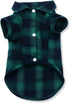 Koneseve Dog Shirt, Pet Plaid T-Shirt for Small Dog Cat, Cozy Halloween, Christmas Costumes (Green; XS)
