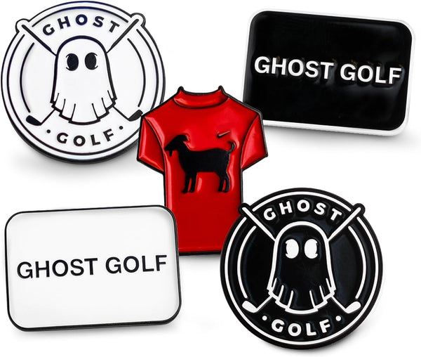 Ghost Golf Ball Markers, 5-Pack - Magnetic Ball Marker Tool for Hat