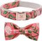 Elegant Dog Collar with Bow, Cotton & Webbing, Adjustable Bowtie Collar for Small Medium Large Dogs