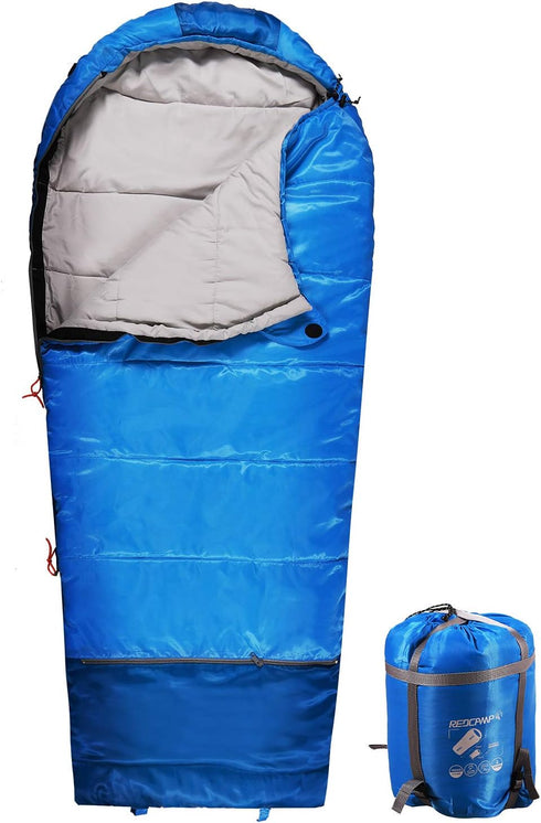 REDCAMP Kids Mummy Sleeping Bag for Camping - 3 Season Cold Weather Fit for Boys, Girls, Teens