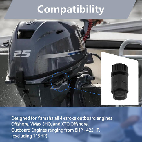 Outboard Engine Flush Kit for Yamaha, Quick Connect Flush Adapter for 4 Stroke Outboard Engines, 8HP-425HP
