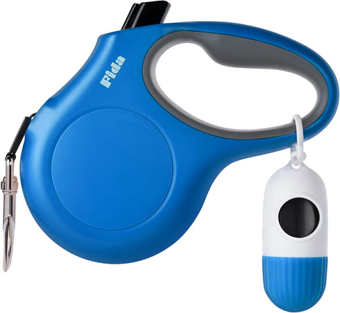 Fida Retractable Dog Leash with Dispenser, 16 ft Pet Walking Leash for Small Dog or Cat, Blue