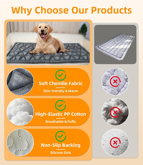 NISSYO.AM Backseat Pet Bed Mat, Non-Slip Dog Seat Cover with Scratch-Resistant Padding, Dog Bed for Cars, Trucks