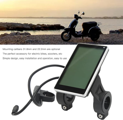 plplaaoo Electric Bike LCD Display, Waterproof Connector Panel, Cycling Computer, Electric Scooter Display