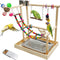 PINVNBY Bird Playground Parrot Playstand Play Gym Cockatiel Wood Bird Toys Birds