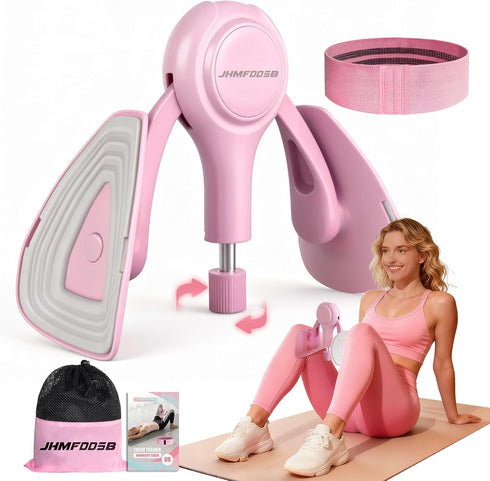 JHMFDDSB Thigh Trainer for Women, 360 Pelvic Floor Exercise Device with Resistance Band,