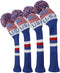 Scott Edward Knit Wood Golf Club Head Covers 4 Pieces Fit Over Driver Fairway Wood Hybrid