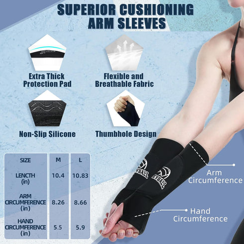 Volleyball Knee Pads & Arm Sleeves - UMACWIN Volleyball Accessories Set with Knee Pads, Arm Pads, Sweatband, Scrunchie,