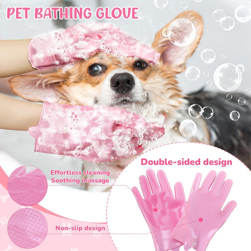 Aiolpy 8-Piece Dog Grooming Kit for Shedding Pet Grooming Supplies with Deshedding Brush, Bath Gloves, Towels