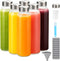 Zukro Glass Juice Bottles with Lids for Juicing 18 oz, Reusable Clear