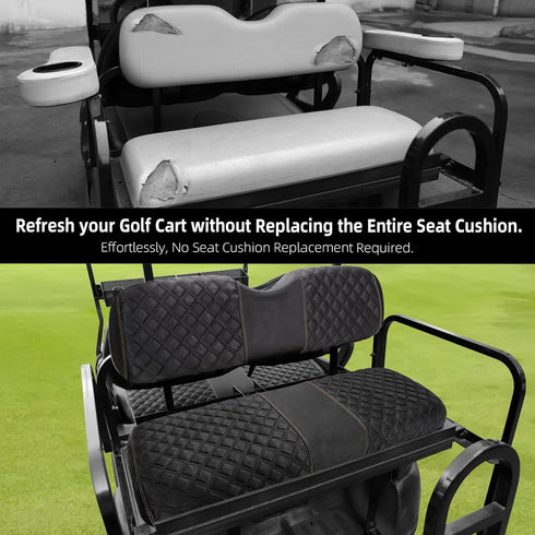 Roykaw 1680D Oxford Cloth Golf Cart Seat Covers - Universal for Aftermarket Rear Seat, Breathable