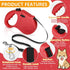 Retractable Dog Leash, 16ft Walking Leash for Small Dogs up to 77lbs, Non-Slip Handle - Red