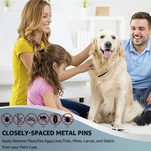 3 Packs Flea Comb for Dogs, Tick Comb, Flea Comb for Cats, Lice Comb, Dandruff Comb, Kitten Flea Comb, Fine Tooth Hair