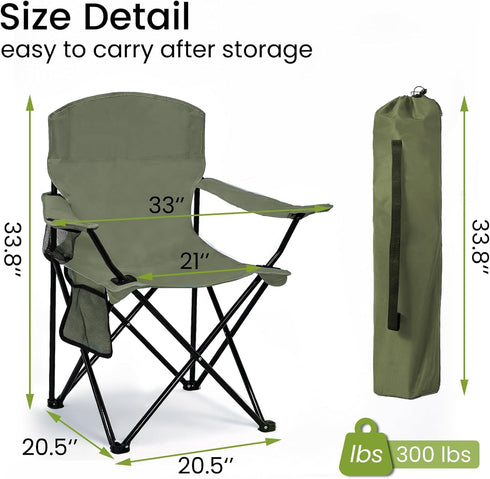 2 Pack 300lbs, Camping Chair Portable Folding Chair, Supports Lightweight Stable Outdoor Chair for Camping Hiking