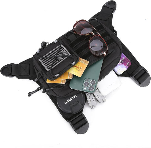 Outdoor Sports Chest Bag for Men, Adjustable EDC Travel Chest Pack for Running, Hiking, Workouts
