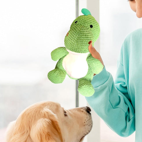 Nuytghr 8.66x12.99x14.57 inches, Squeaky Toys for Dogs, Tough Chewing Supplies for Puppies, Dinosaur Shape Design, Cute