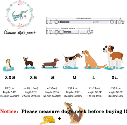 Unique Style Paws Fall Dog Collar with Bow, Adjustable Soft and Comfy Bowtie Collars for Large Girl or Boy Dogs