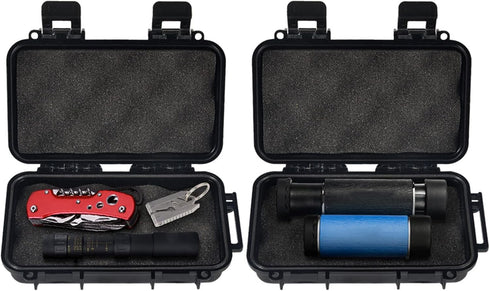 Watertight Box Outdoor Utility Dry Box, Shockproof Waterproof Case with Foam for Fishing, Camping
