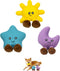Deeow 3-in-1 Dog Toys Set: Star, Moon & Sun Plush Squeaky Pet