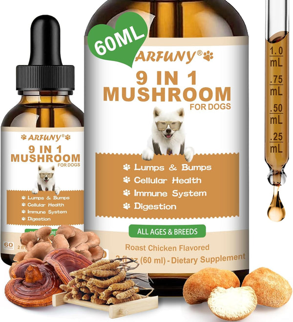 9 in 1 Mushroom Supplement for Dogs - Turkey Tail Mushroom for