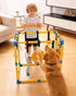 Grevigily 23.6"x 23.6" 12 Puppy Play Gym for Small Dogs, Large Indoor Dog Jungle Gym with Hanging Toys& Non-Slip Pads