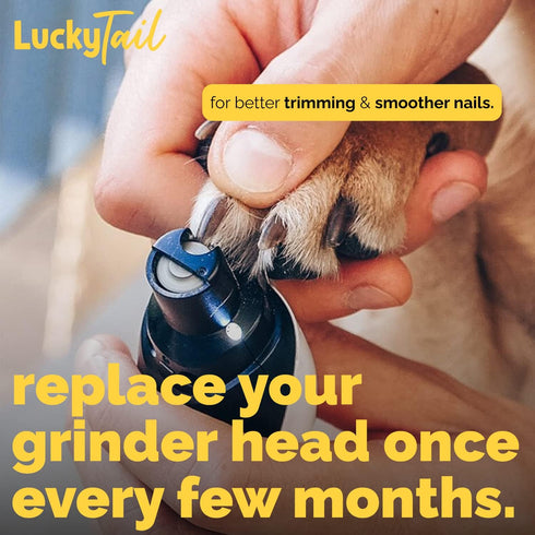 LuckyTail Dog Nail Grinder with Hard & Soft Replacement Heads, Premium Quality Professional Trimmers for Small & Large