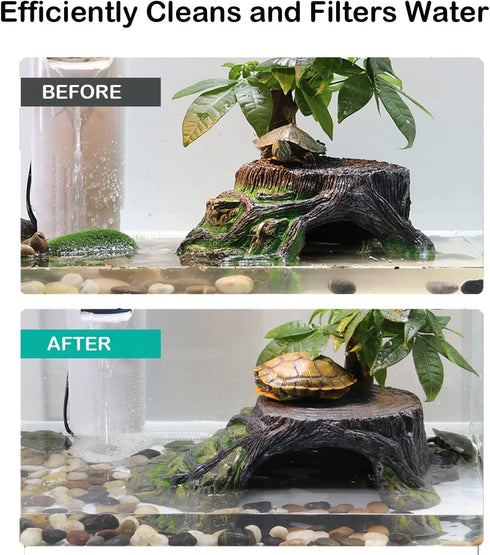 Aquarium Filter for Turtle Tanks, Fish Tank Waterfall Flow Pump for Reptiles, Amphibians, and Cichlids