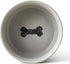 PetRageous 17004 Classy Bones Two-Tone Stoneware Dishwasher Safe Dog Bowl 4.5-Cup Capacity 7-Inch Diameter 3-Inch Tall for Large Dogs, Grey