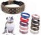 Hoot PU Leather Adjustable Spiked Studded Dog Collar, 2" Wide, 31 Spikes (S, Neck 17"-20", Golden)
