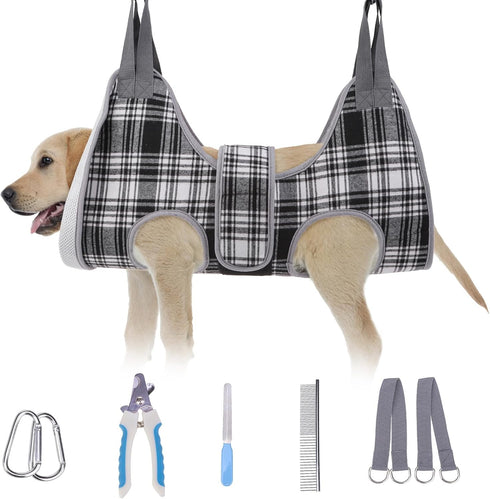 BEAUTYZOO Dog Grooming Hammock, Medium Dog Sling for Nail Trimming, Dog Hanging