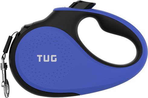 TUG 360° Tangle-Free Retractable Dog Leash with Anti-Slip Handle, 16 ft Strong Nylon Tape (Medium, Blue)