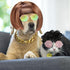 3 Pieces Dog Cosplay Wig, Cat Wigs, Classic Funny Pet Accessories Include 3 Pieces Retro Pet Round Sunglasses and 1