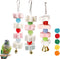 3 Packs Parrot Chewing Toy Beak Trimmer with Bell - Calcium Stone for Cockatiel, Conure, and Parakeet (Style-2)