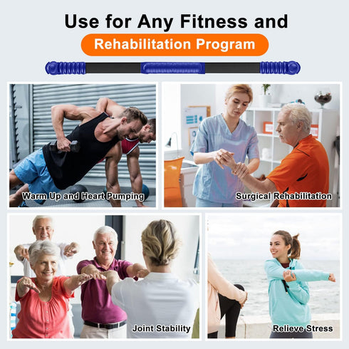 Upgrade Elastic Fitness Exercise Bar for Body Physical Therapy, Core Strength Training, and Stability Workout at Home