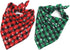 Malier 2 Pack Dog Bandana Christmas Classic Plaid Snowflake Pet Scarf Set for Small Medium Large Dogs Cats (Green + Red)
