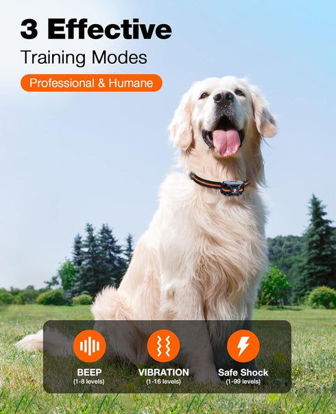 Bousnic Dog Shock Collar - 3300Ft Training Collar with Remote for 5-120lbs Dogs, Rechargeable Waterproof