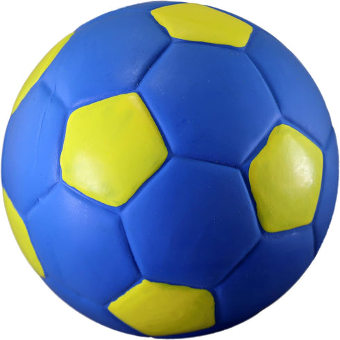 PetSport Naturflex Medium Soccer Ball Dog Toy - Natural Soft Bouncy Squeaky Rubber Chew Toy for Indoor Play, 3"