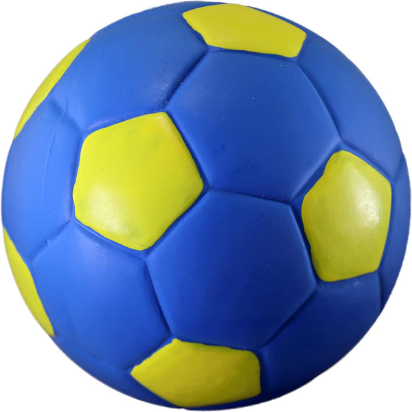 PetSport Naturflex Medium Soccer Ball Dog Toy - Natural Soft Bouncy Squeaky Rubber Chew Toy for Indoor Play, 3"