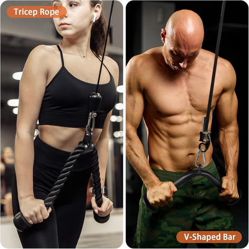 SERTT Workout Cable Machine Attachment for Home Gym, LAT Pulldown Attachments for Weight Training
