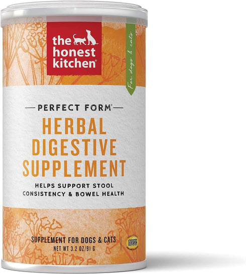 The Honest Kitchen Perfect Form Herbal Digestive Supplement for Dogs & Cats, 3.2 Ounces, Human Grade