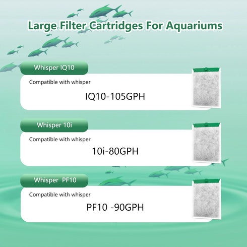 6 Pack Aquarium Filter Cartridge Compatible with Whisper Power Filters, Medium Replacement Bio-Bag