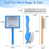 Dog Slicker Brush for Medium or Long Haired Dogs, Long Pin Brush for Loose Hair, Tangles, Knots, Best Grooming Brush