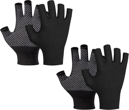 Fingerless Workout Gloves for Men and Women, Half Finger Work Glove, Black