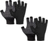 Fingerless Workout Gloves for Men and Women, Half Finger Work Glove, Black