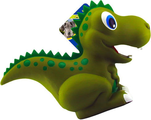 PetSport Naturflex Jumbo T-Rex Latex Dog Chew Toy | Huge, All-Natural, Soft, Squeaky, Non-Toxic Rubber Chew Toy | Safe for Indoor Play | 12"