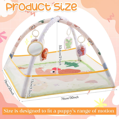 VercanMonth 30 30 21 Inch 9 18 25 Lbs x x Puppy Play Gym with Hanging Toys & Ocean Balls Interactive Activity Mat