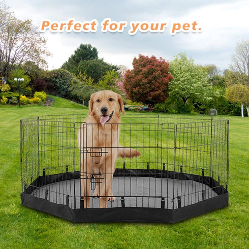 24 Inch 8 PJYuCien Dog Playpen Bottom Pad, Fits Panels Regular Octagon Metal Exercise Pet Pen, Elastic Buckles