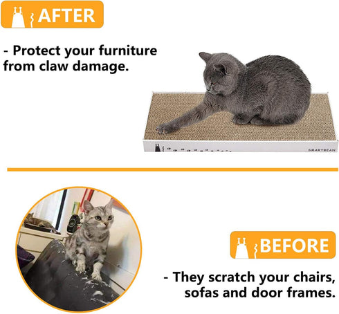 Smartbean Cat Scratch Pad, Durable High Density Cardboard Scratching Post, Indoor Toy for Cats, Double-sided Design